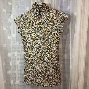 Leopard Print Mesh Top